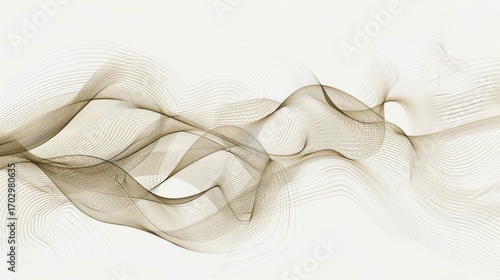 Iridescent Abstract Background: Interweaving Silk Threads, Curves & Light Rays with Ink Wash Flair—A Fusion of Art & Technology