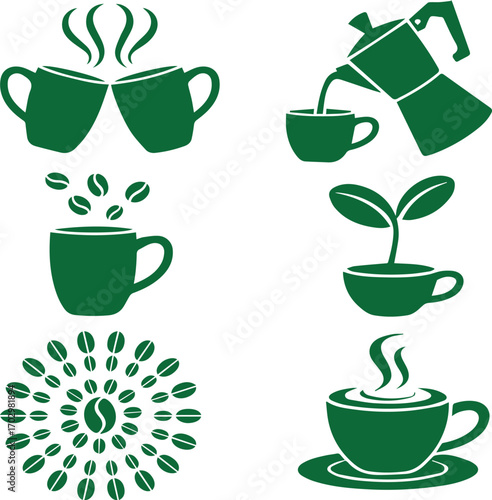 Vector illustration of Coffee Icons: From Bean to Brew and Beyond