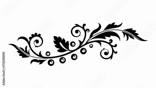 Elegant flourish design element for invitations, cards, and sophisticated creative projects, beautiful scrollwork