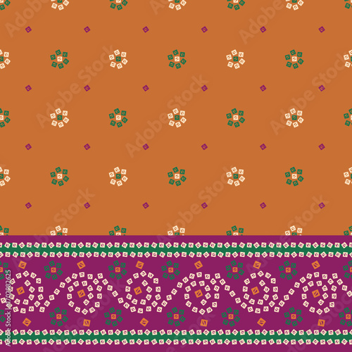 Indian Traditional Chunri Bandhani Design border pattern
