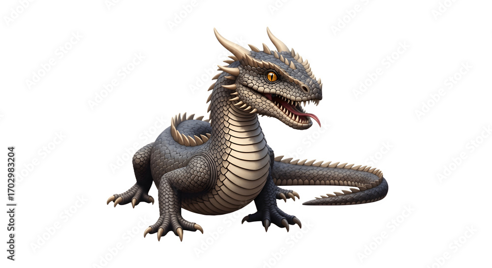 Fototapeta premium Baby Dragon Fantasy Creature Illustration.