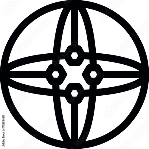 Globe icon representing worldwide connection or global reach