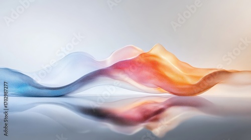 Abstract Colorful Waves with Smooth Texture on Reflective Surface for Modern Backgrounds and Designs