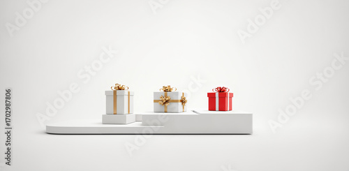 Gift boxes on a minimalist ...