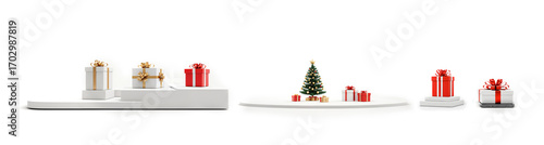 Holiday scene with gifts an...