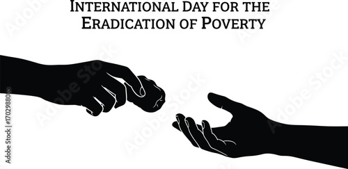 Vector art of the International Day for the Eradication of Poverty, raising awareness