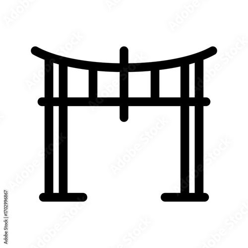 Torii Gate Icon Vector Symbol Design Illustration