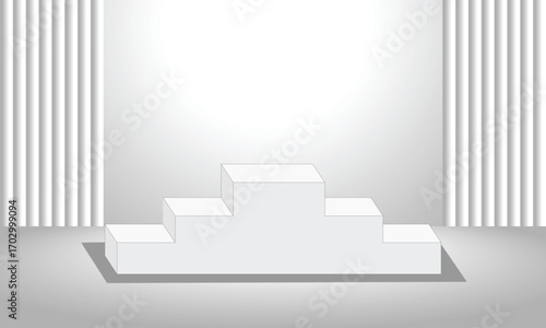 White podium stage for awards and presentations background