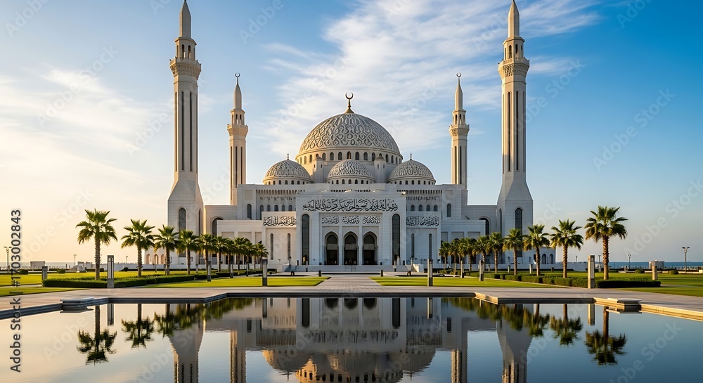 Obraz premium Majestic Grand Mosque Architecture in the Middle East.