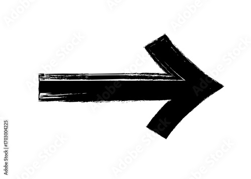 Brush hand drawn grunge thick arrows