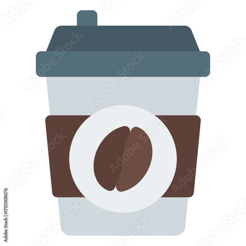 Coffee cup icon. Hot drink symbol. Café beverage and morning coffee collection. Flat Icon