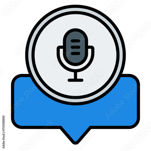 Broadcast icon. Live streaming symbol. Podcast transmission and radio collection. Filled Line Icon