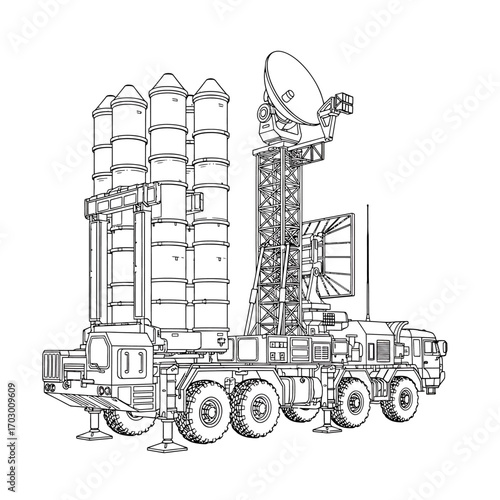 Surface-to-air missile system drawing