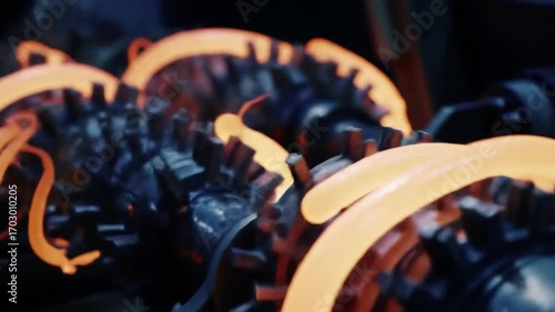 Wallpaper Mural Industrial Gear Wheels Undergoing Heat Treatment in a Manufacturing Plant Torontodigital.ca