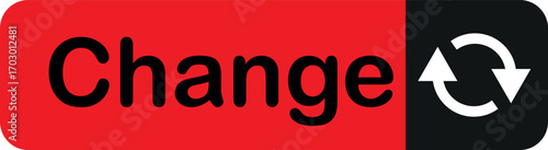 Change button with refresh icon and red black color scheme ready for action vector