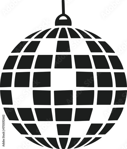 Disco Ball Silhouette Vector for Party, Dance, and New Year Celebration