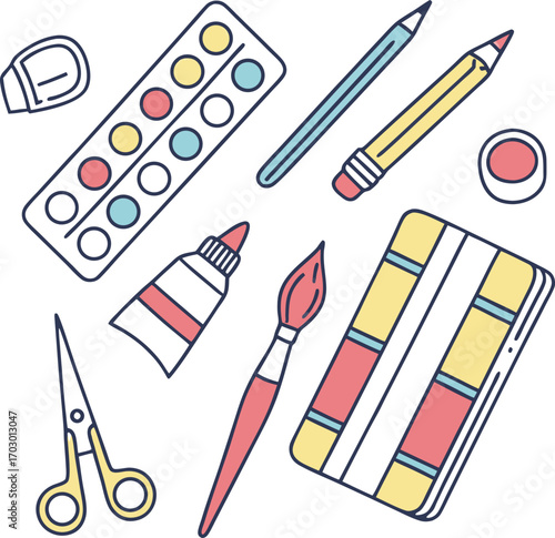 School supplies and art materials