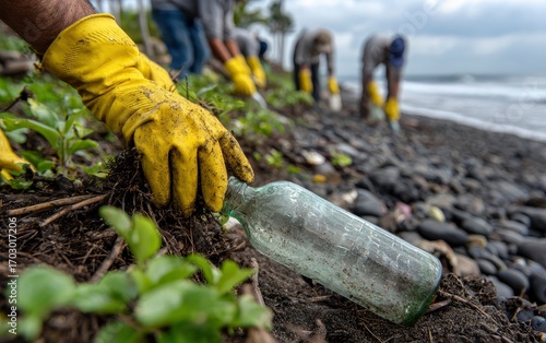 Coastal cleanup: Volunteers remove debris