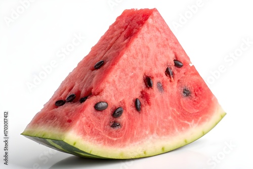 Slice of Fresh Watermelon on White Background
