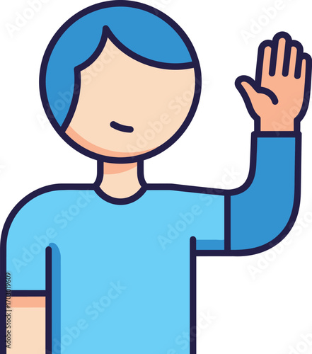 Friendly Person Waving Hello	