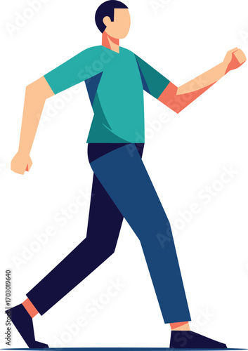 Man walking outside in casual clothes	