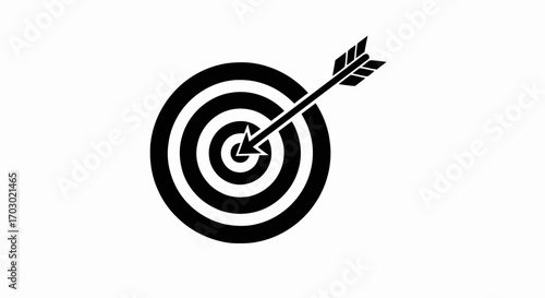 Success and Goal Achievement Icon – Dartboard Vector