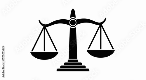 Black Legal Balance Scale Icon