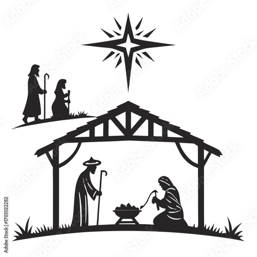 Nativity scene with the three wise men
