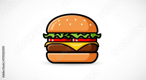 Delicious burger with fresh ingredients, a classic fast food item that is perfect for a quick and satisfying meal
