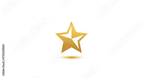 Golden star icon, a symbol of achievement and excellence, perfect for awards, ratings, or branding in graphic design projects