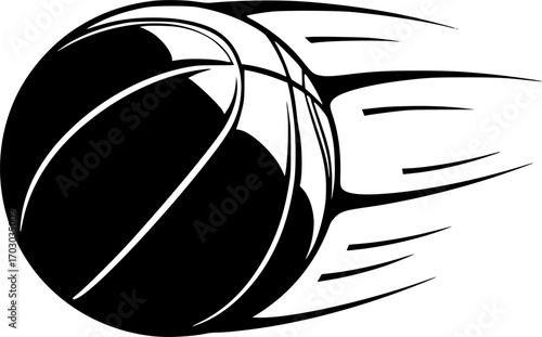 basketball bounce vector illustration of a bouncing basketball with air flowing around it isolated on white background 