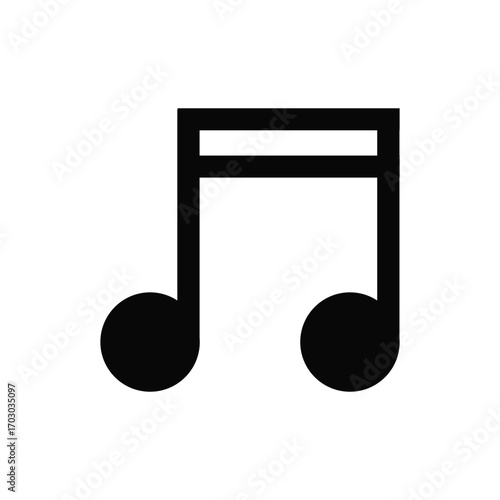 Elegant black eighth note design for creative music projects and artistic compositions