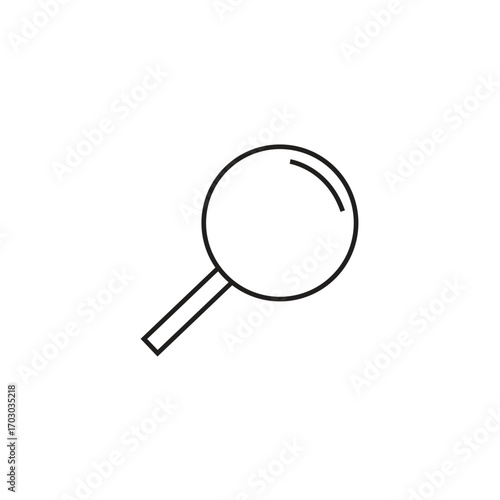 Elegant magnifying glass icon for detailed search and analysis on white background perfect for websites or apps