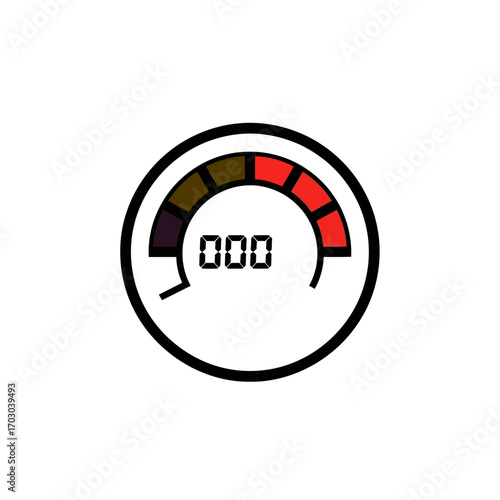 Gauge measures data display on white background