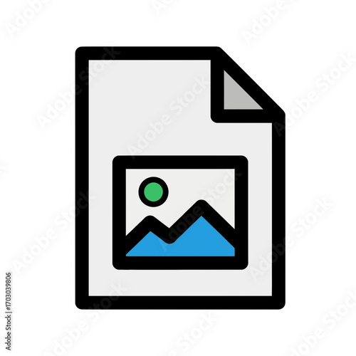 Document shows landscape inside simple white page