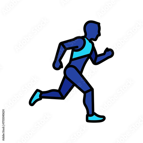 Athlete sprints forward outdoor fitness lifestyle