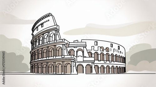 Colosseum in rome italy drawing vector illustration landmark ancient architecture travel destination design 100