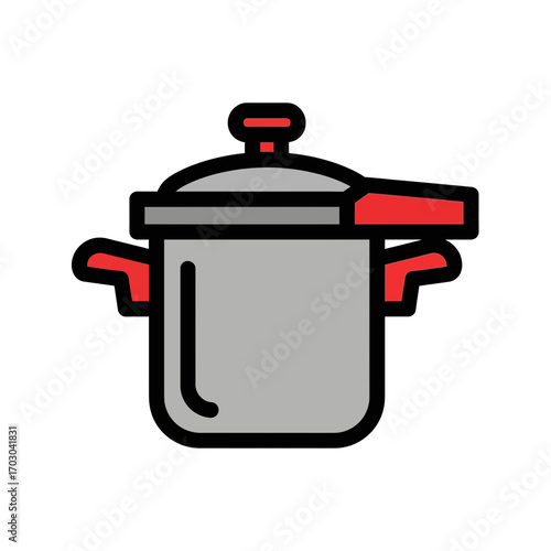 Grey cooker steams food indoors kitchen background vector