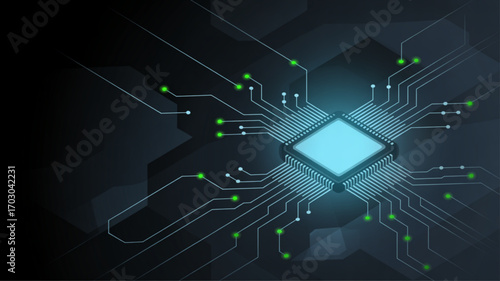 Modern technology cpu processor chip circuit board vector illustration for future technology design