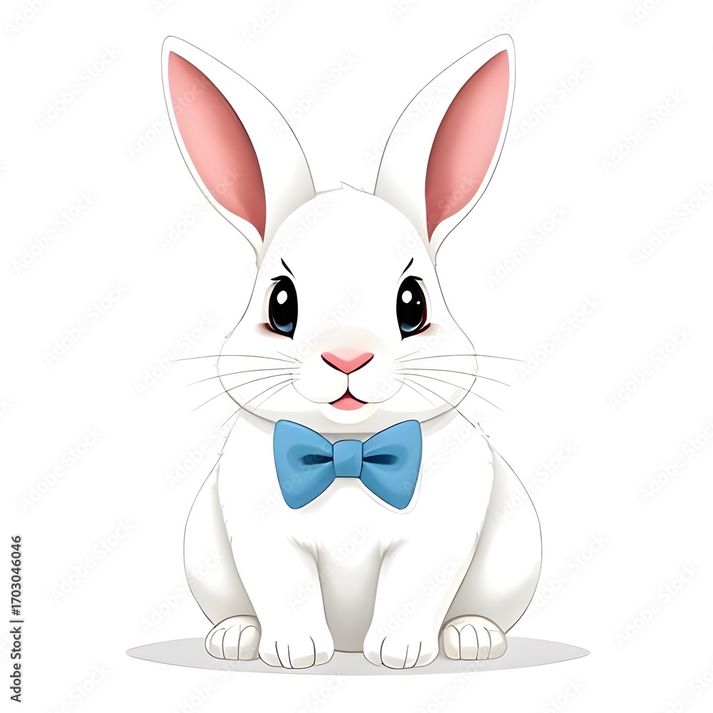 Fototapeta premium white rabbit on white background
