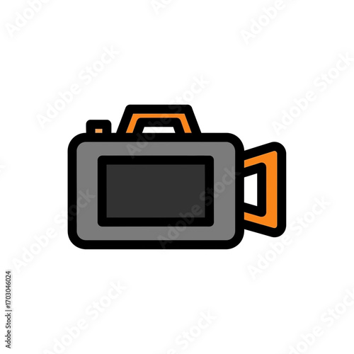 Gray camcorder records media digital design graphic