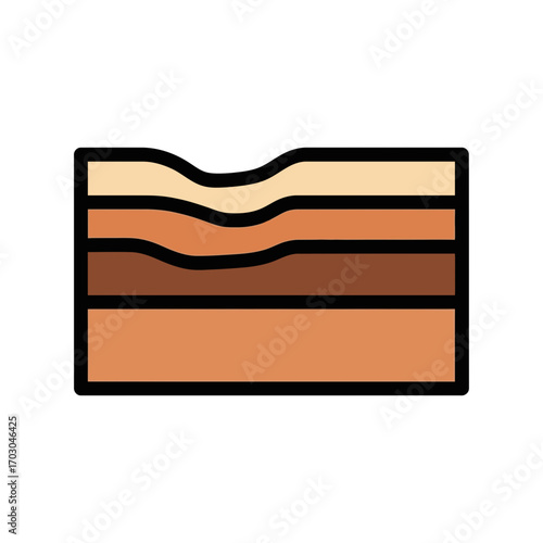 Soil layers show stratification underground section diagram