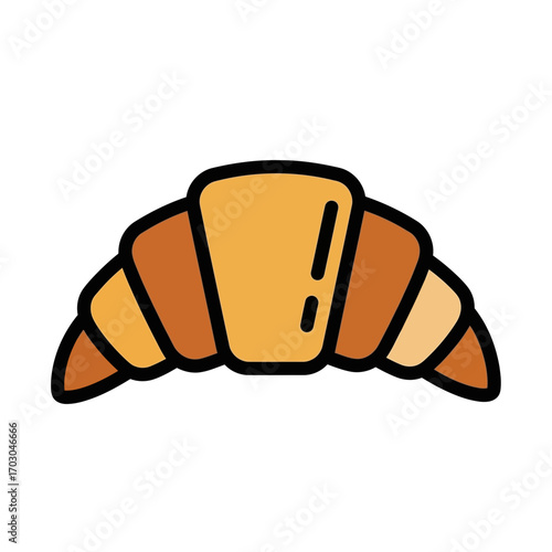 Golden croissant presents pastry delicacy icon style