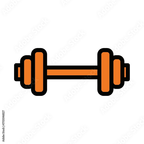 Orange dumbbell lifts during fitness workout routine