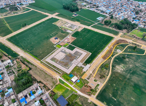 Aerial Photography of Erlitou Xiadu Site in Luoyang City, Henan Province