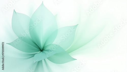 Minimal Green Abstract Lotus – Modern Elegant Floral Background