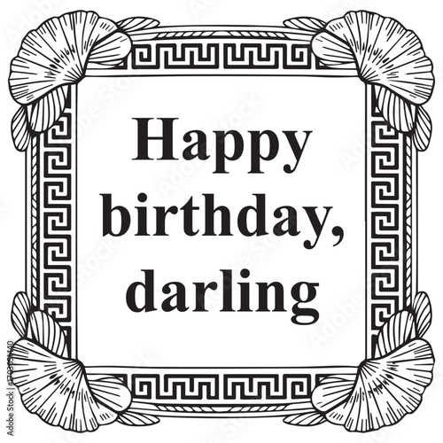 Happy Birthday Darling Border Vector