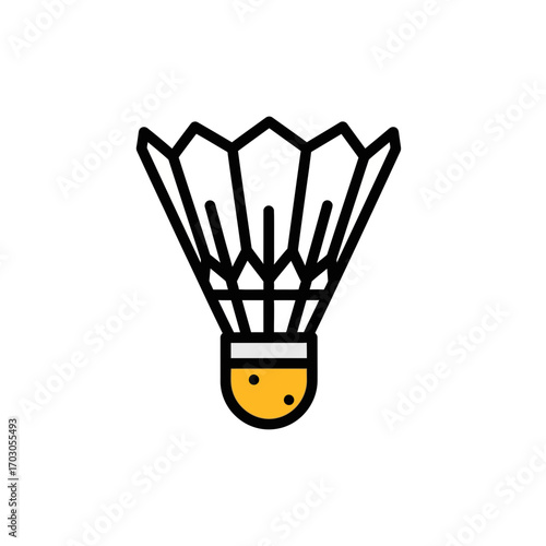 Shuttlecock soars icon game design badminton style