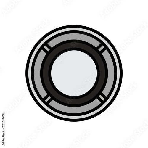 Abstract circle displays design element on white backdrop