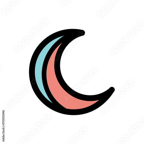 Crescent moon glows nightly astronomic lunar phase view
